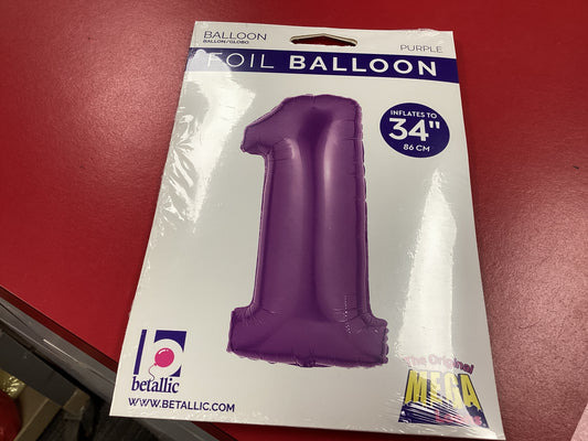 Purple 34 inch Number 1
