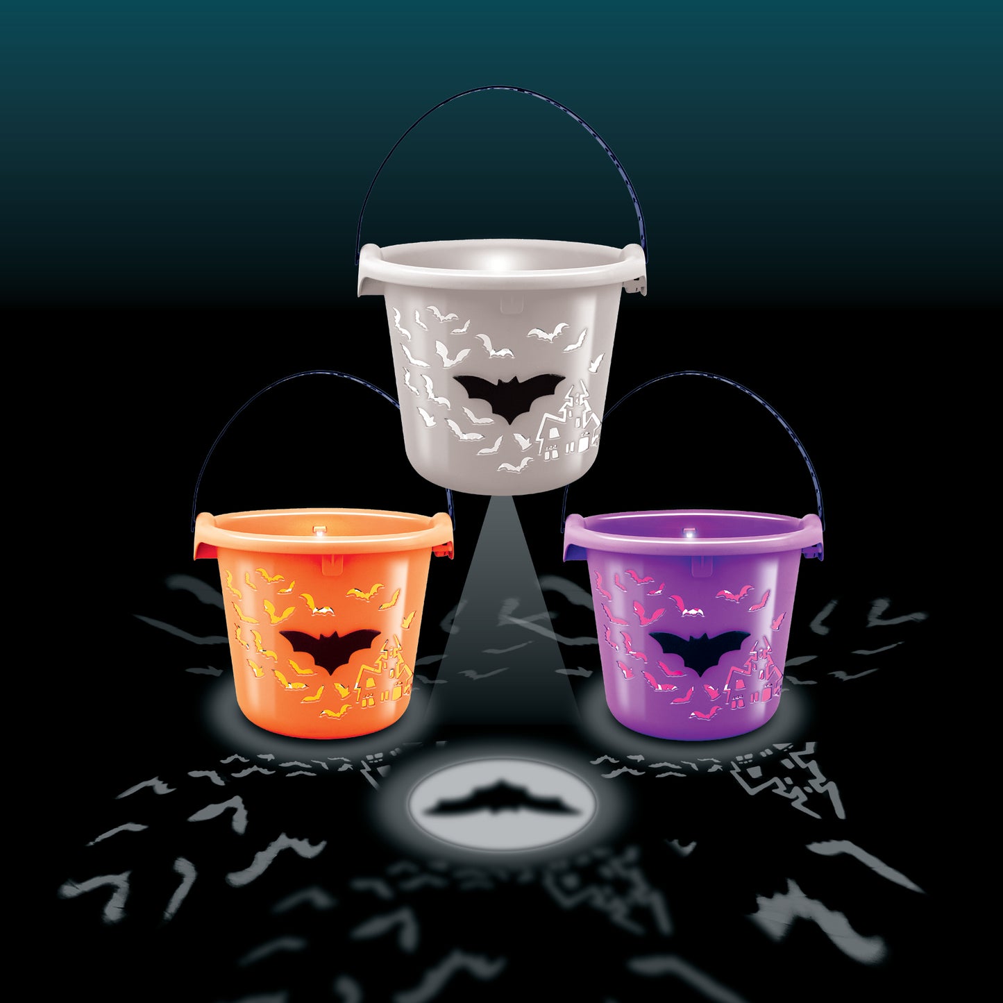 Light Up Halloween Bucket Bat