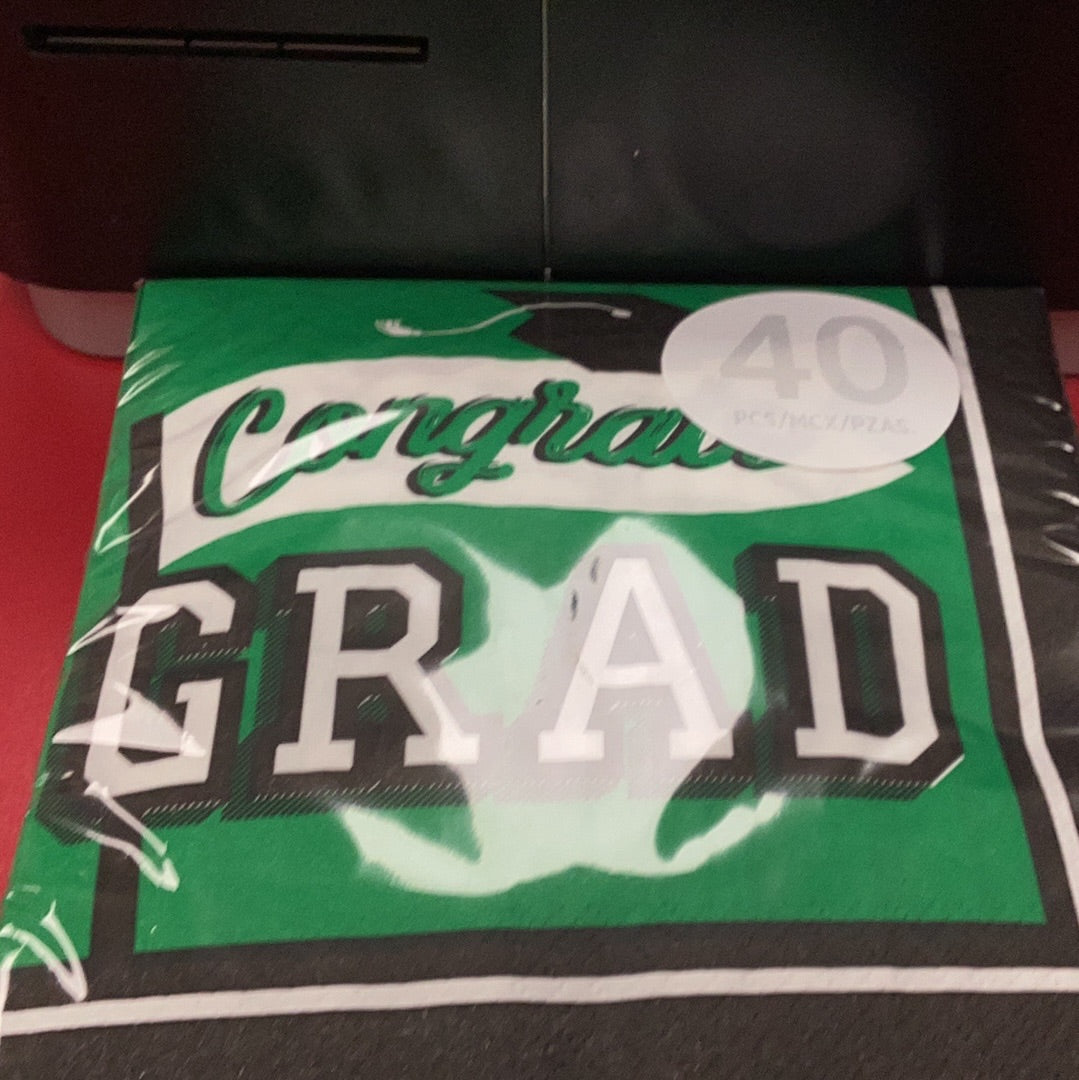 Grad Tru to you Green Luncheon Napkins