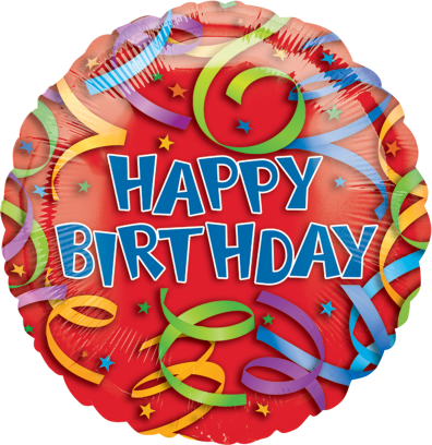 Happy Birthday Red Streamers