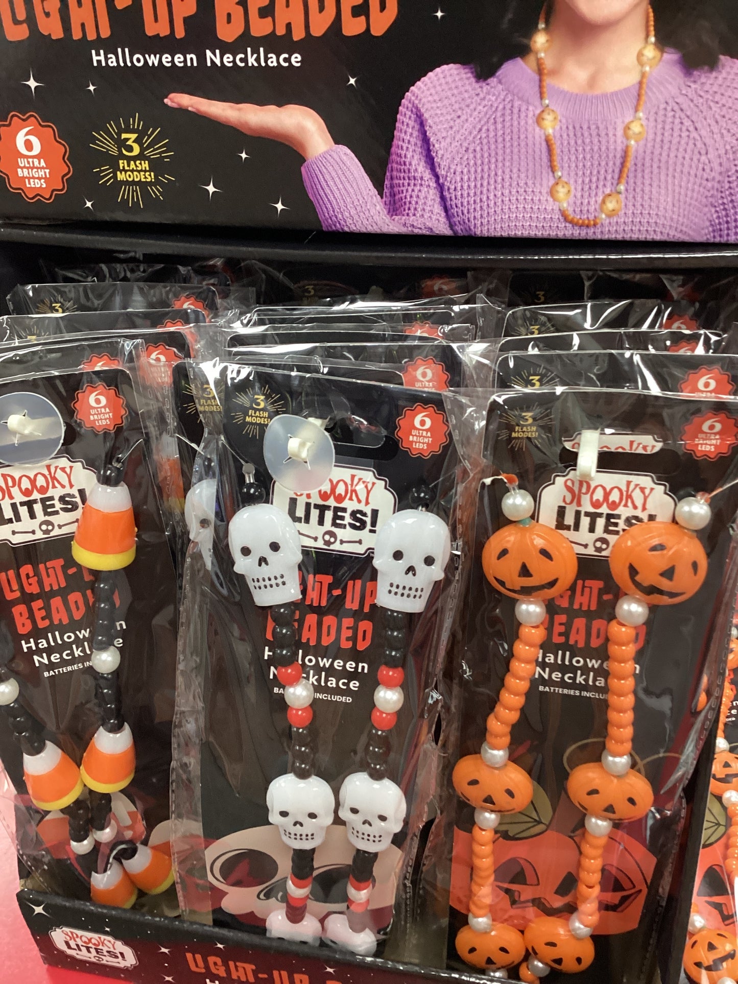 Light up Beaded Halloween Necklaces