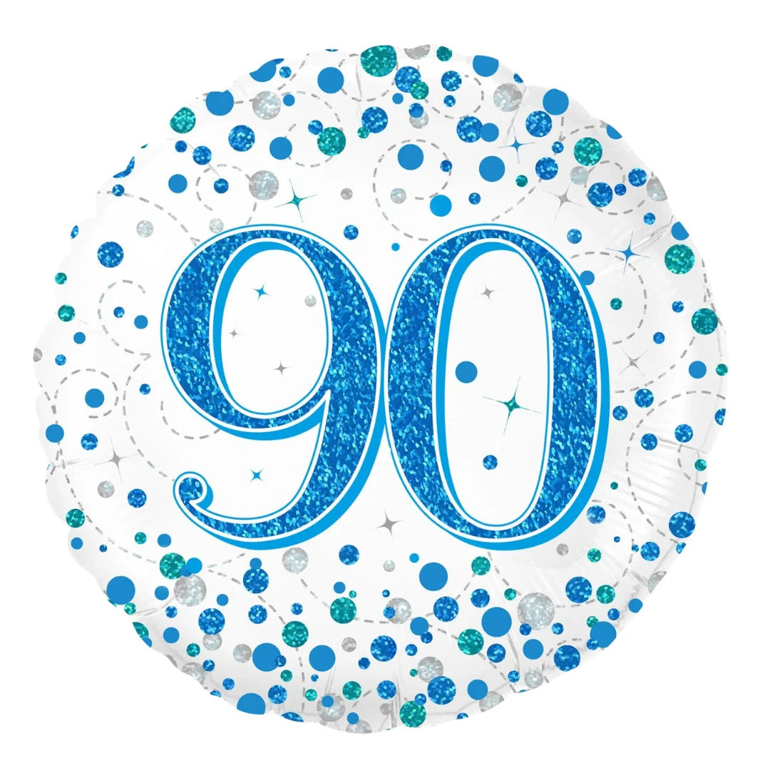 Sparkling Blue 90th Birthday Balloon