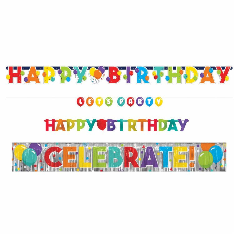 Birthday Celebration 4 Pack Banners
