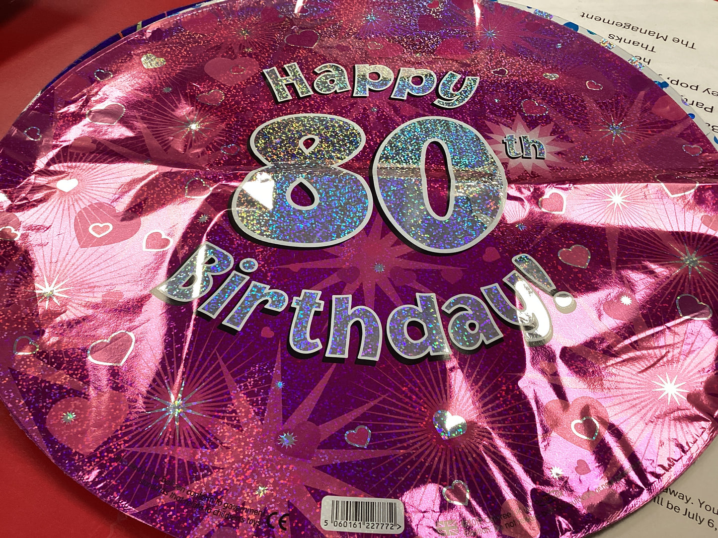Happy 80 Birthday Pink Hearts