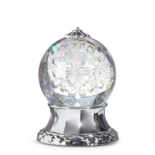 Lighted Swirling Glitter Snowflake Snowglobe