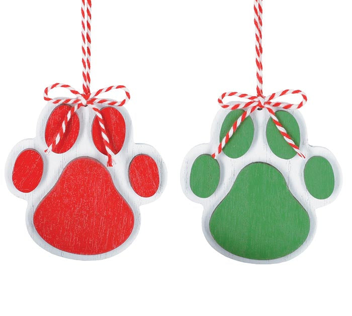 Wood Paw Ornament