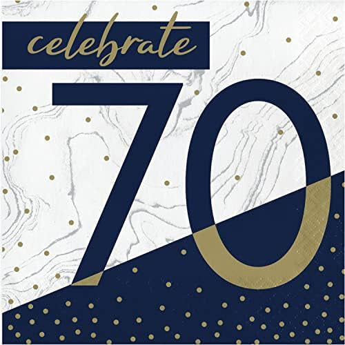 Navy and Gold 70 Luncheon Napkins