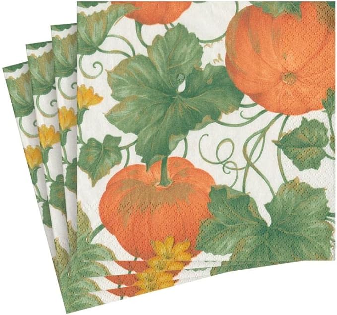 Caspari Heirloom Pumpkins Cocktail Napkins