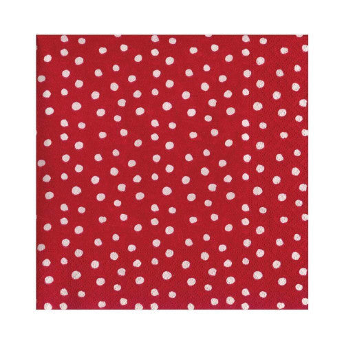 Caspari Red Dot Dinner Napkins