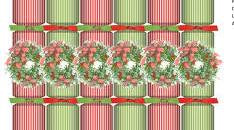 Caspari Striped Wreath Christmas Crackers