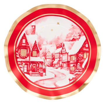 Christmas Village Salad Plate