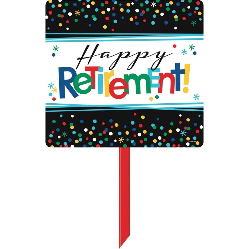 Plastic Happy Retirement Yard Sign