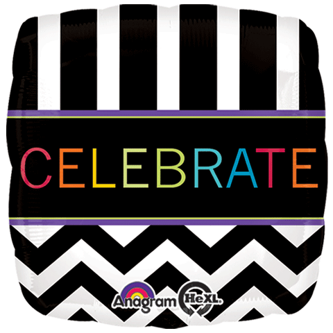 Celebrate Chevron Stripes Foil Balloon