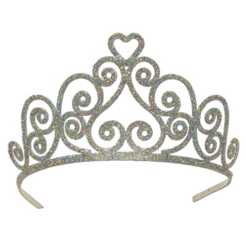 Glitter Swirl Tiara Silver