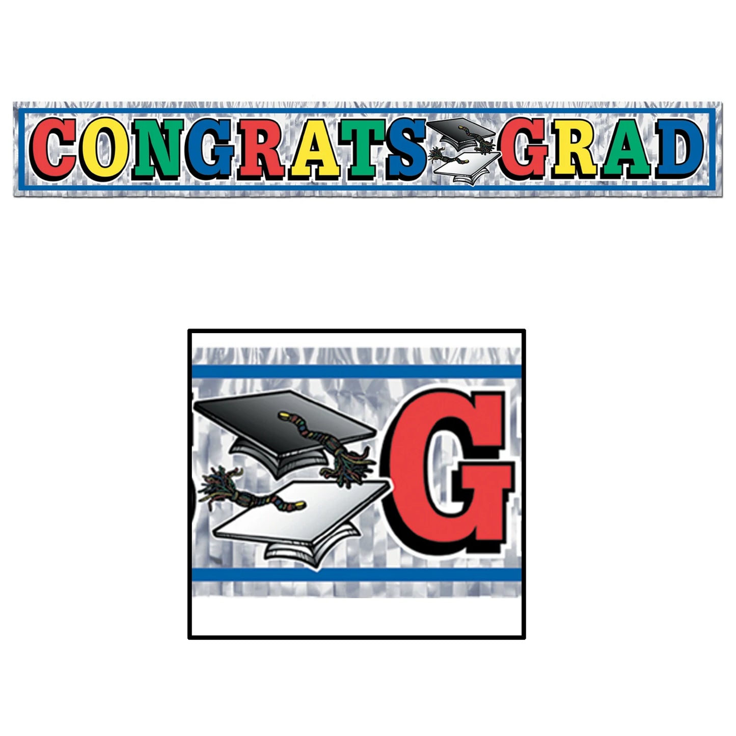Metallic Fringe Congrats Grad Banner
