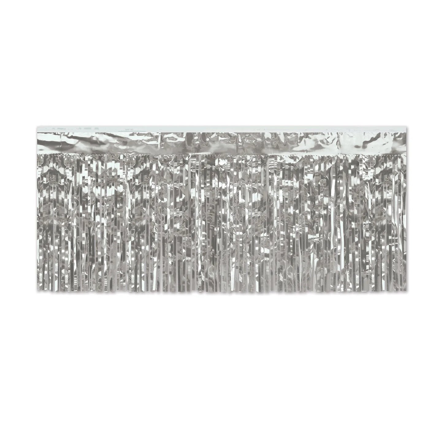 Metallic Silver Fringe Drape