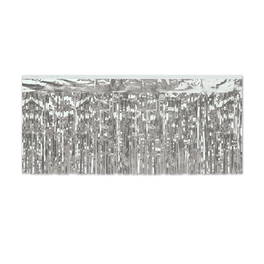 Metallic Silver Fringe Drape