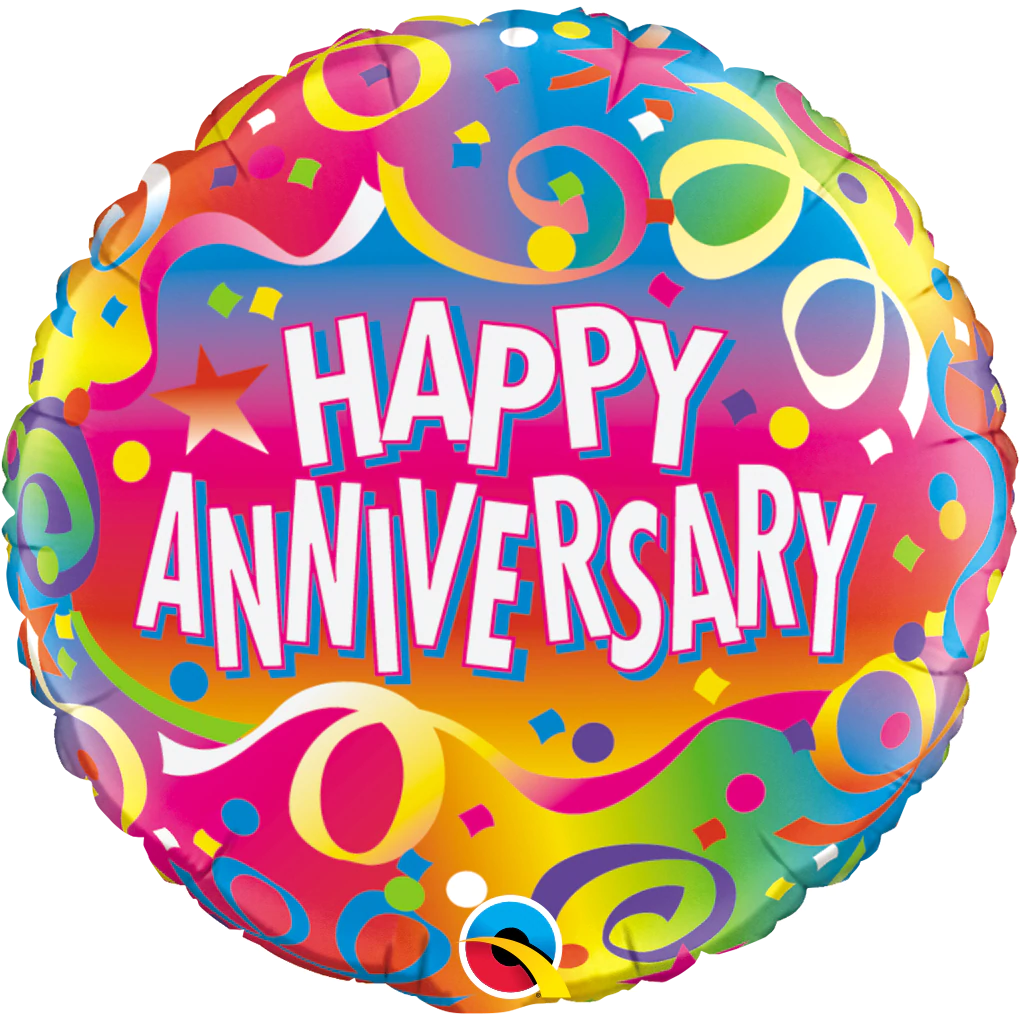 Confetti Anniversary Foil Balloon