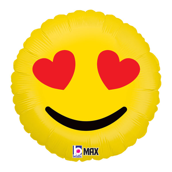 Emoji Heart Eyes Foil Balloon