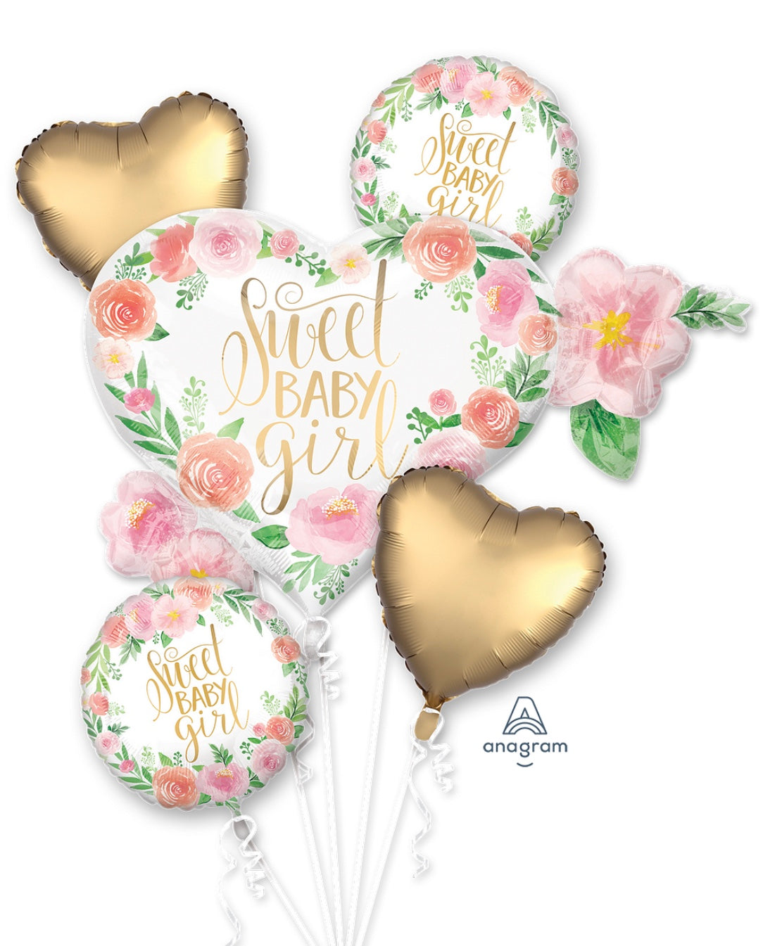 Sweet Baby Girl Balloon Bouquet - Unfilled