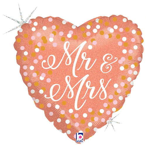 Mr & Mrs Rose Gold Foil Balloon