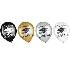 Grad Latex Balloons Pack 15