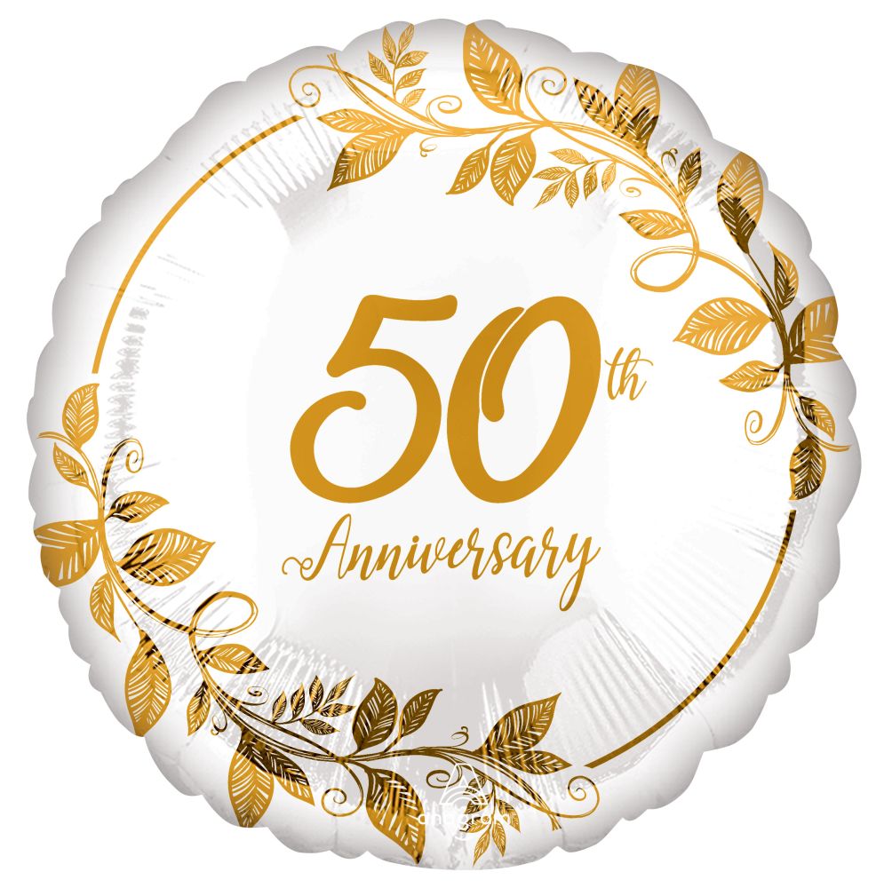 Gold Leaf 50th Anniversary Foil Balloon