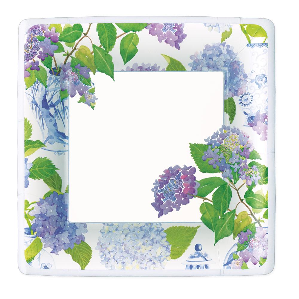 Hydrangeas Square Plate