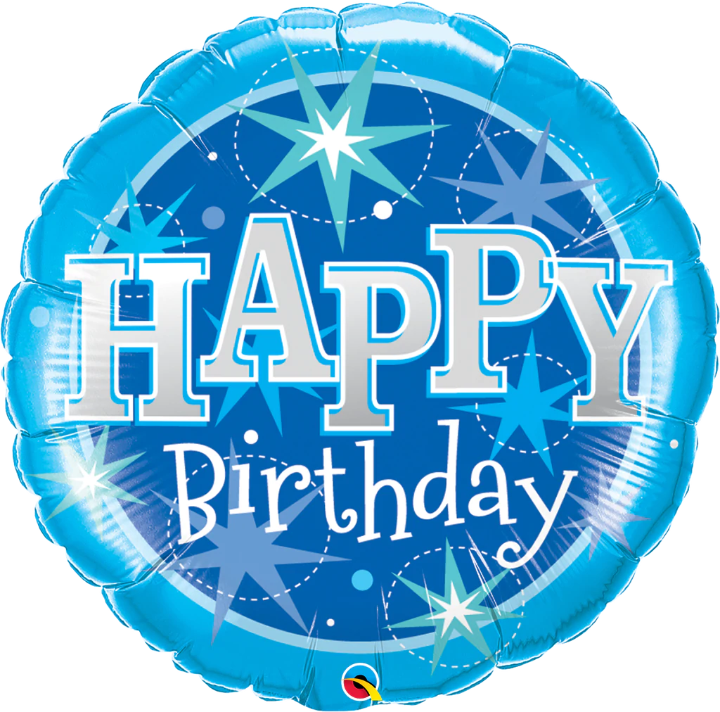 Sparkle Birthday Blue Foil Balloon