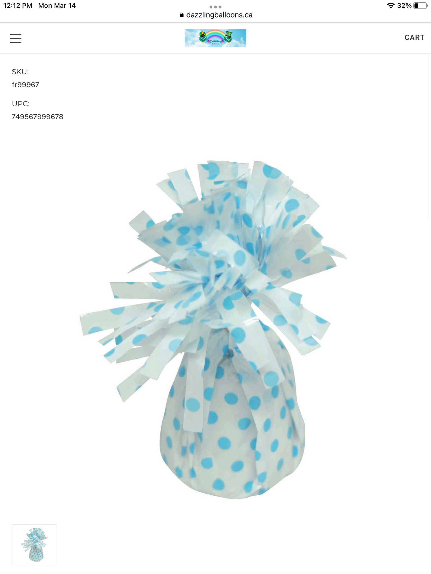 Polka Dot Balloon Weight