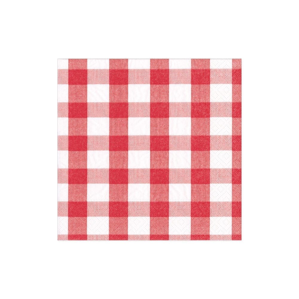 Caspari Red Gingham Cocktail Napkins