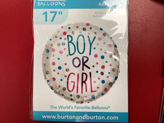 Boy or Girl Foil Balloon