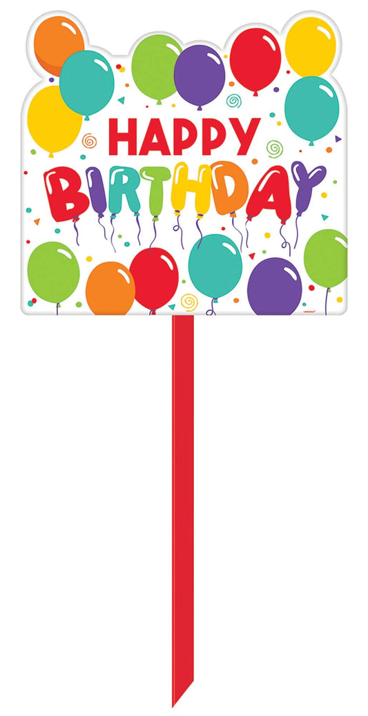 Plastic Happy Birthday Yard Sign