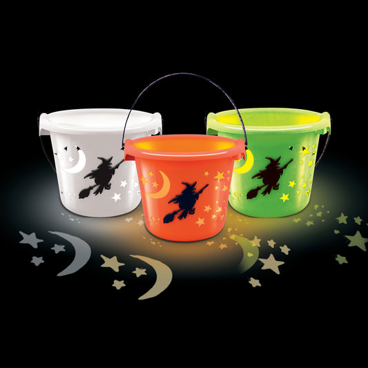 Light Up Halloween Bucket Witch