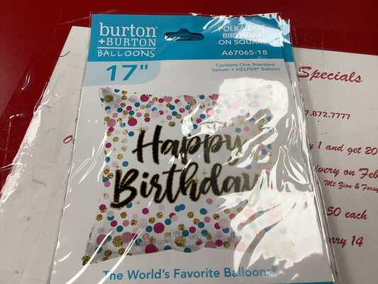 Polka Dot Birthday Square