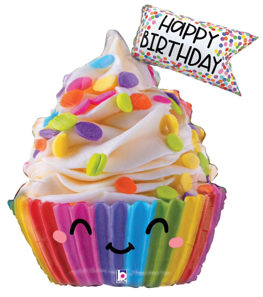 Cupcake Happy Birthday Jumbo Balloon