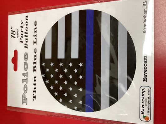 Police Blue Line Foil Balloon