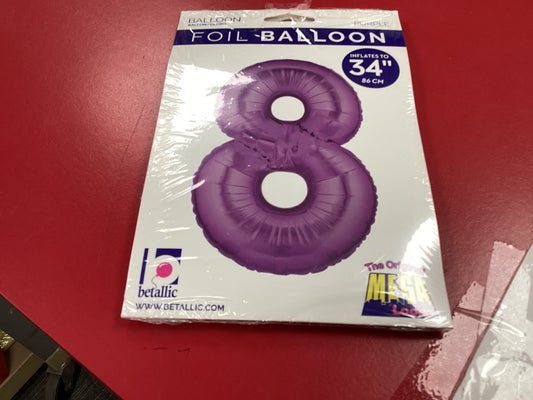 Purple 34 inch Number 8