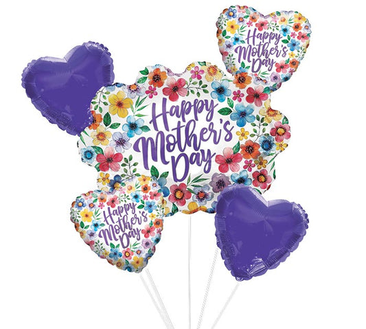 Happy Mothers Day Classic Flowers Balloon Boquet Kit