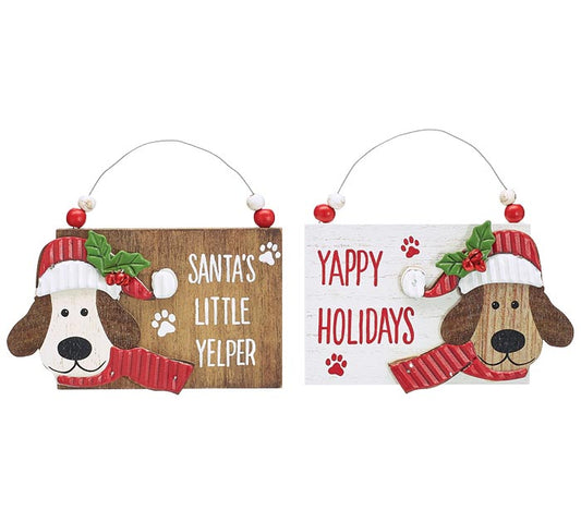 Christmas Dog Plaque Ornament