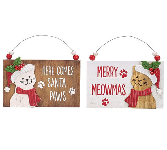 Christmas Cat Plaque Ornament