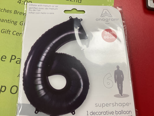 Number Balloons 34 inch - Black
