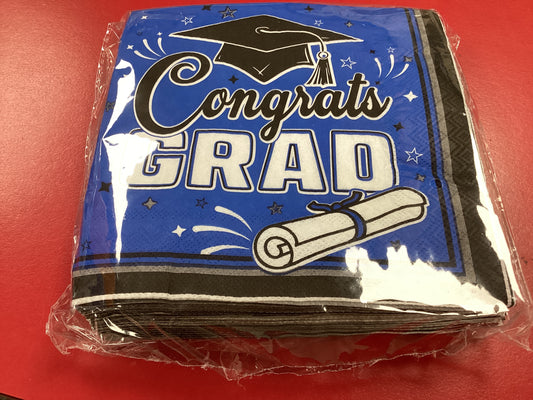 Congrats Grad Blue Napkins
