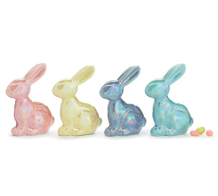 Solid Pearlized Bunny Figurine