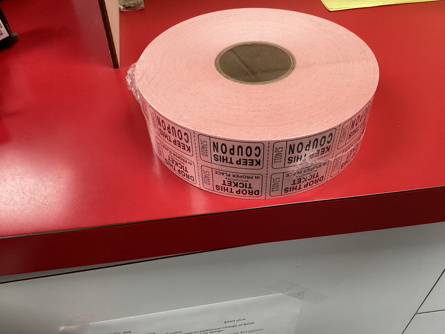 Ticket Roll Pink