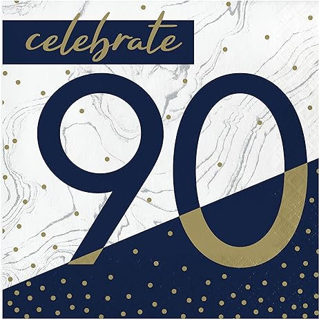 Navy and Gold 90 Luncheon Napkins