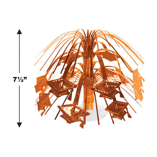 Grad Cap Mini Cascade Centerpiece-Orange