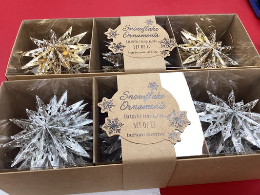Silver Paper Ornaments Set of 12