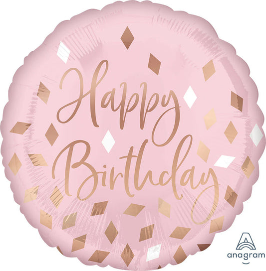 Blush Happy Birthday Foil Balloon