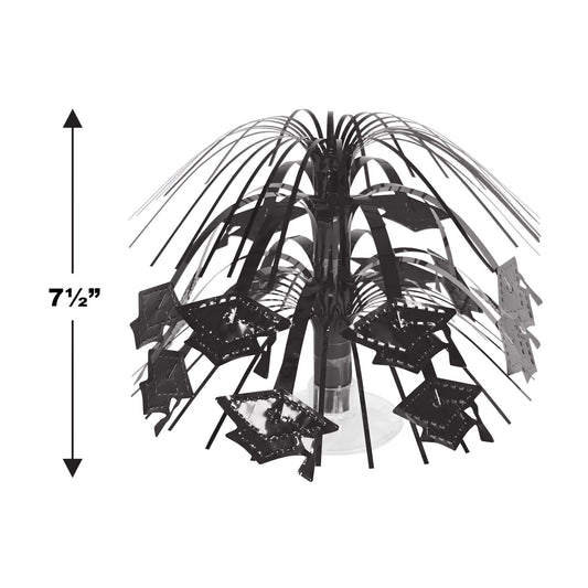 Grad Cap Mini Cascade Centerpiece-Black